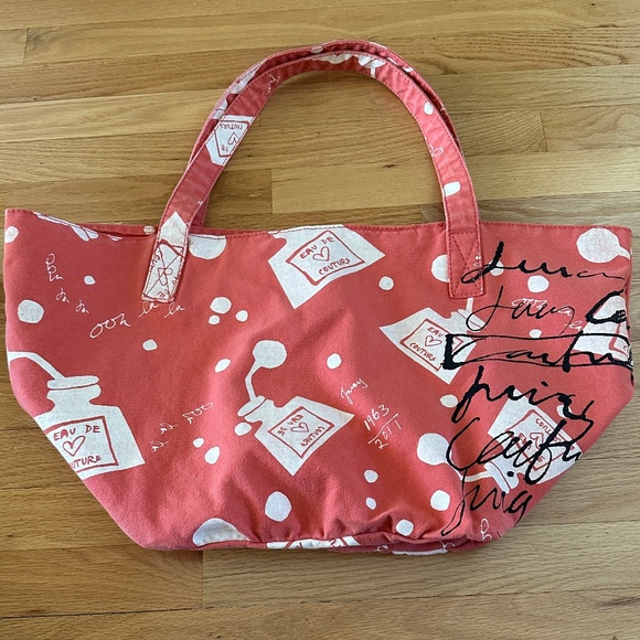 Juicy Couture Y2K Tote Bag Orange Pink Canvas Bag - Picture 5 of 16